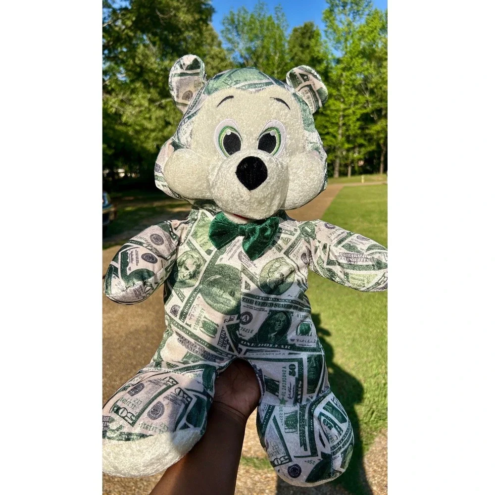 Nanco 2007 Money Print Plush Teddy Bear‎ 22in Velvet Novelty vintage toy